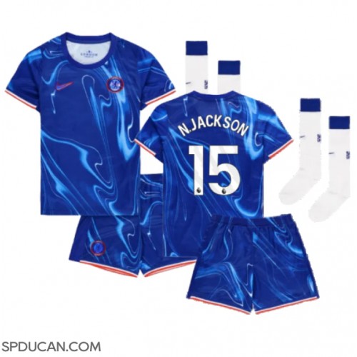 Dječji Nogometni Dres Chelsea Nicolas Jackson #15 Domaci 2024-25 Kratak Rukav (+ Kratke hlače)